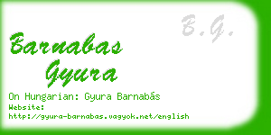 barnabas gyura business card